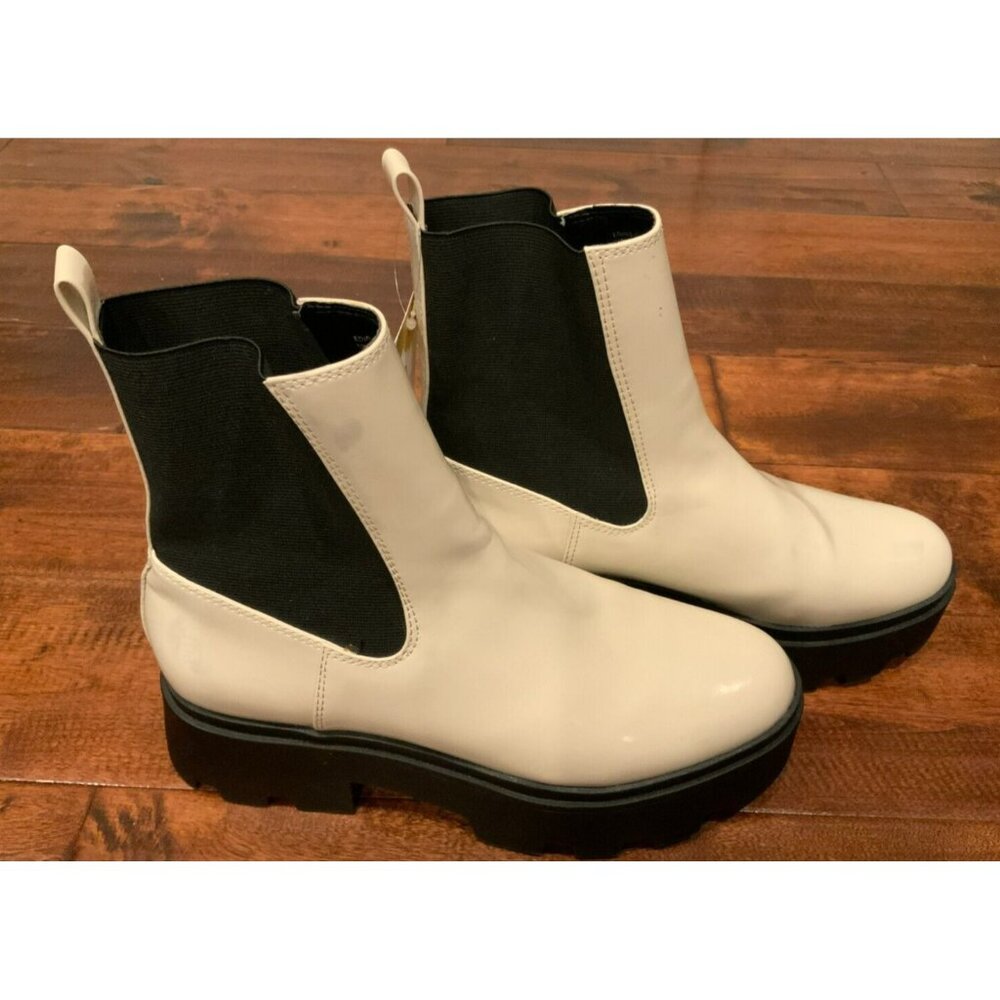 Open Edit Ivory Ediris Lug Chelsea Boot Black Platform, Size 10 (US)